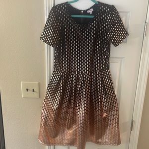 Lularoe Rose gold and black party dress